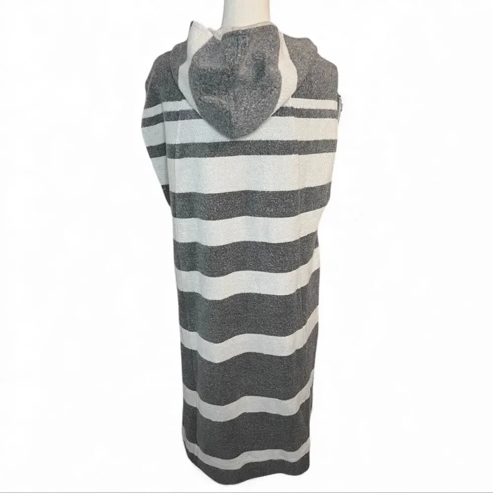 Soft Surroundings Glacier Canyon Excalibur gray Stripe Poncho vest scandi girl - Picture 6 of 9